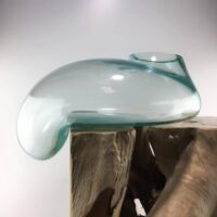 Melted glass for console