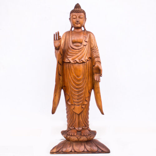 Wooden buddha  Handmade wooden statue  Indonesian statue