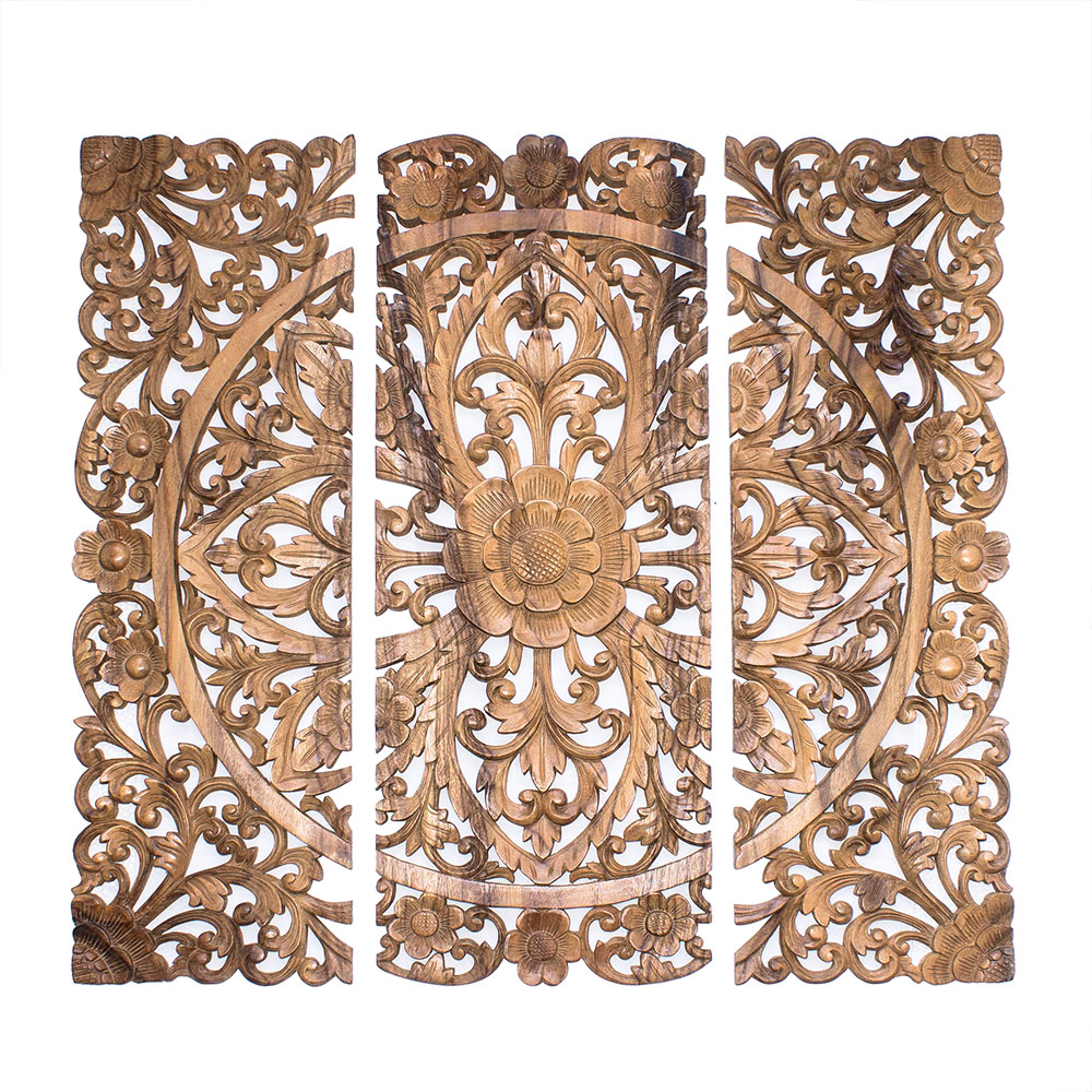 Balinese wooden wall panel decor hand carved ...
