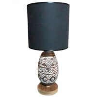 Lámpara de mesa tallada a mano con motivos Timor