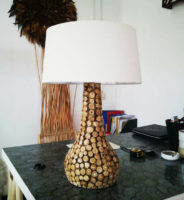 Teak wood tables lamps