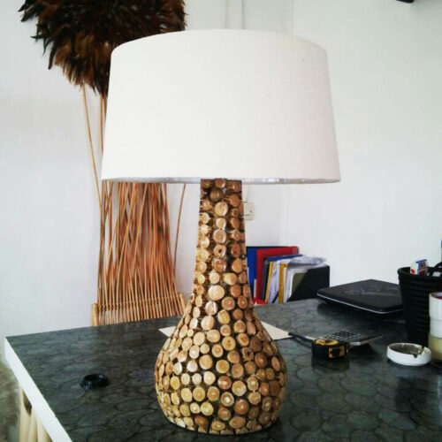 Teak wood tables lamps