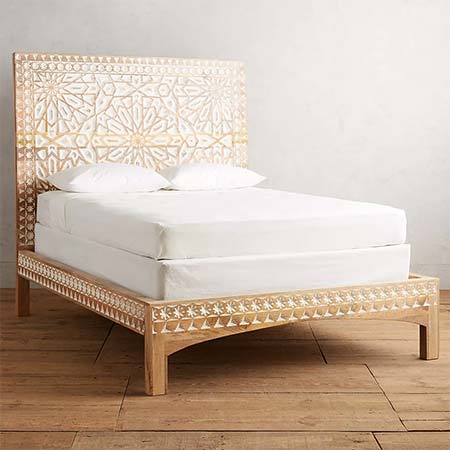marrocan bed hand carved