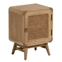 square rattan bedside table