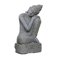 sitting buddha green stone sculpture