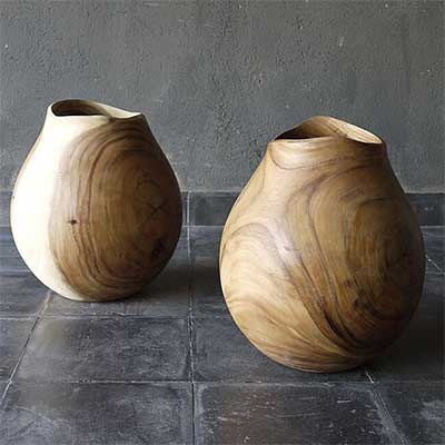 Wooden pot Bali decor wholesale