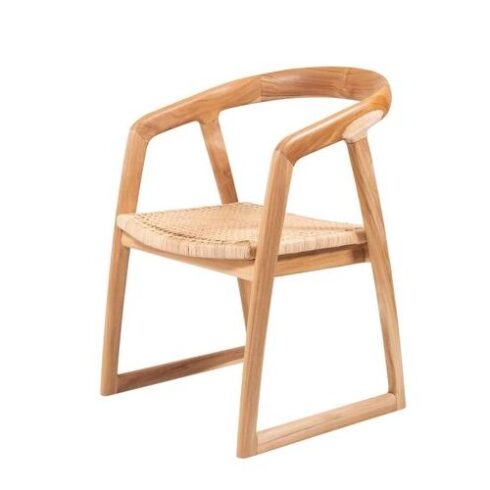 Moder teak wood and rattan chair