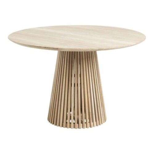Round teak wood table for indoor and outdoor
