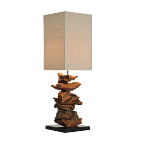 Recycle wood decor table lamp
