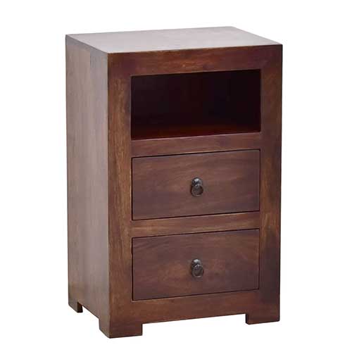 Colonial rustic bedside table in take wood