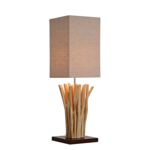 Coffee wood table lamp rustic decoration
