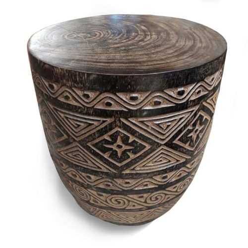 Timor hand carved motif stool or coffee table