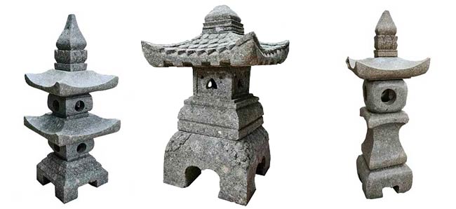 Linternas japonesas para jardín en piedra